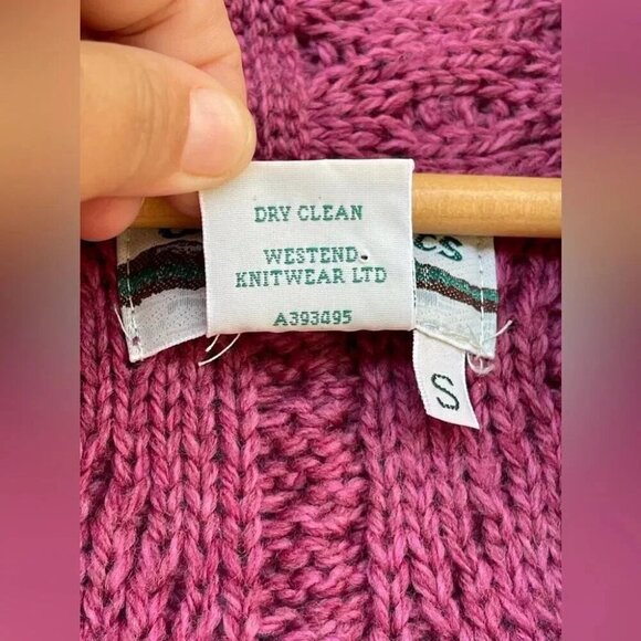 Aran Craft Merino Wool Open Front Sweater Cardigan small - Picture 4 of 6